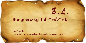 Benyovszky Lóránt névjegykártya