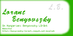 lorant benyovszky business card