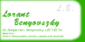 lorant benyovszky business card